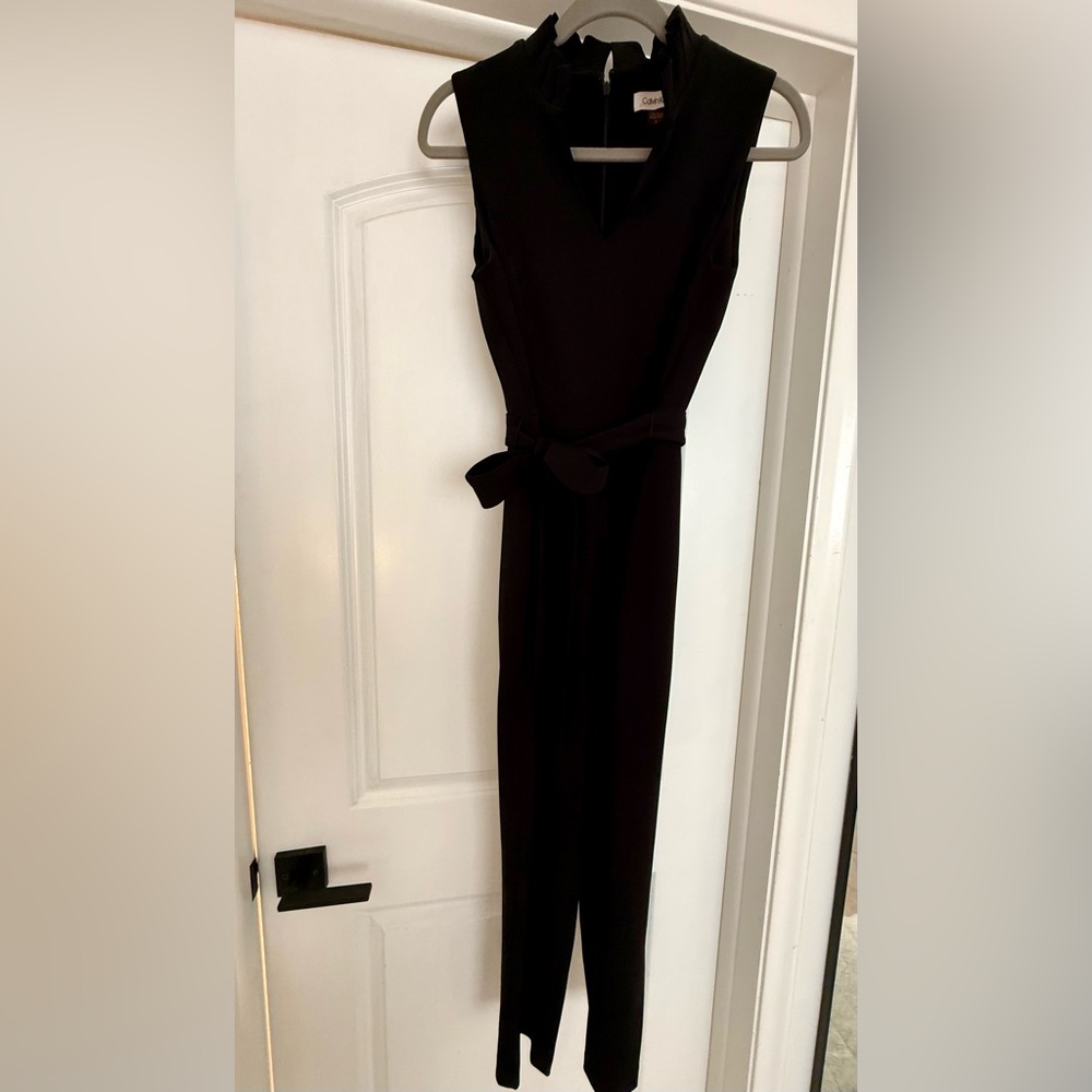 Calvin Klein Elegant Black Sleeveless Pantsuit